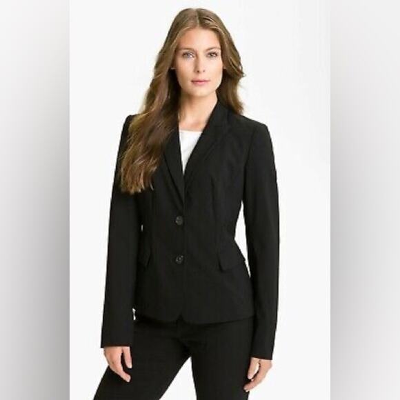Lafayette 148 New York Andrea Jacket Blazer Black Italian Virgin Wool 12 - Picture 1 of 8